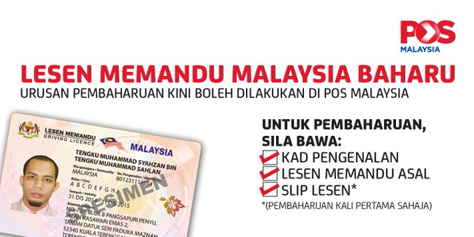 bayaran renew lesen memandu di pejabat pos