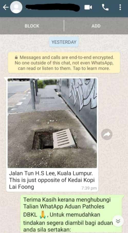 aduan potholes dbkl