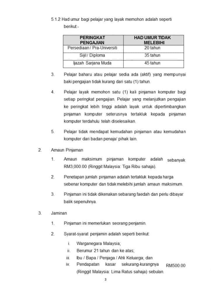 skim pinjaman komputer pelajar SKIP mara