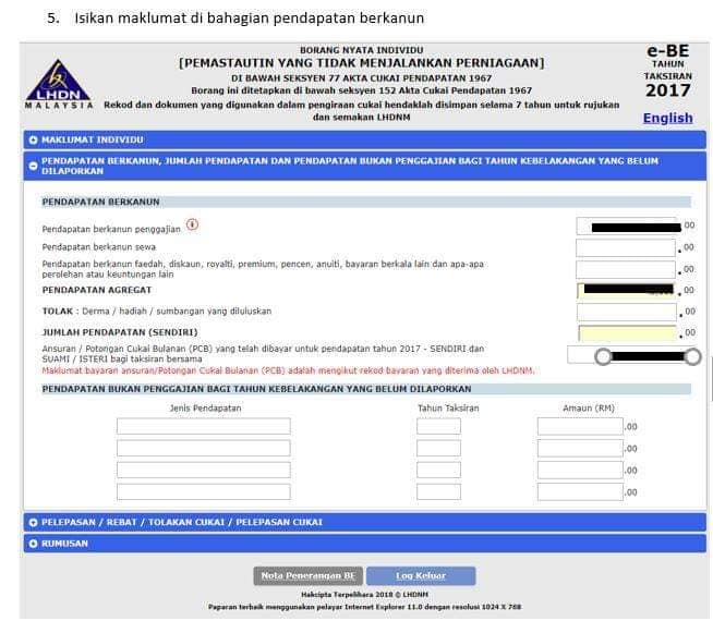 efiling cukai pendapatan