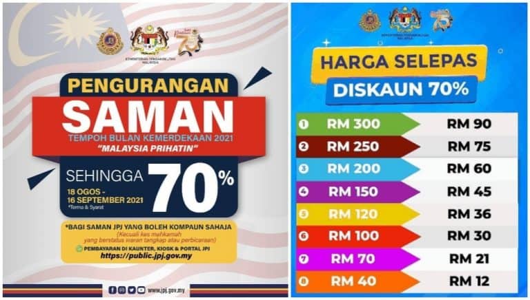 diskaun saman jpj ogos 2021