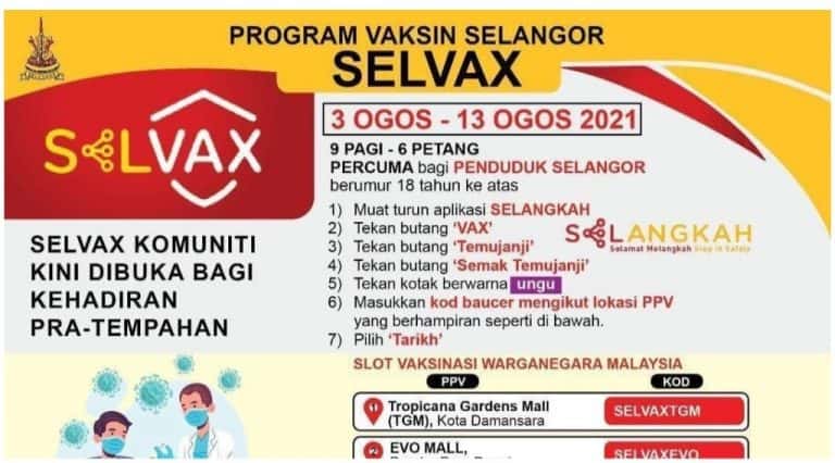 selvax lokasi ppv walk in selangor