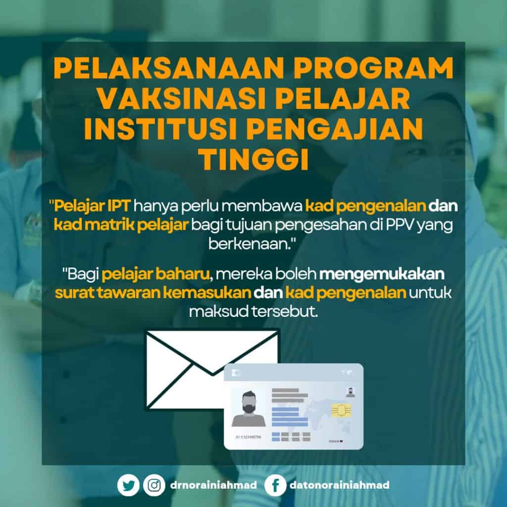 vaksinasi pelajar ipt