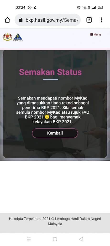 semakan status bkp