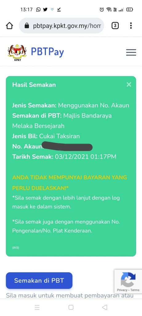 pbtpay cukai taksiran