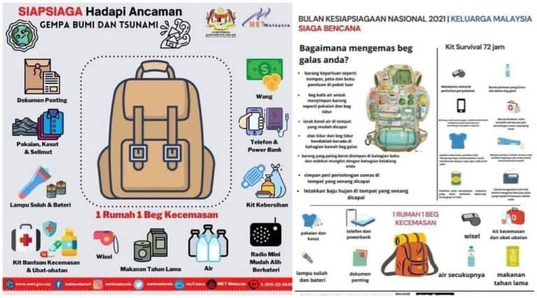 beg kecemasan bencana bug out bag