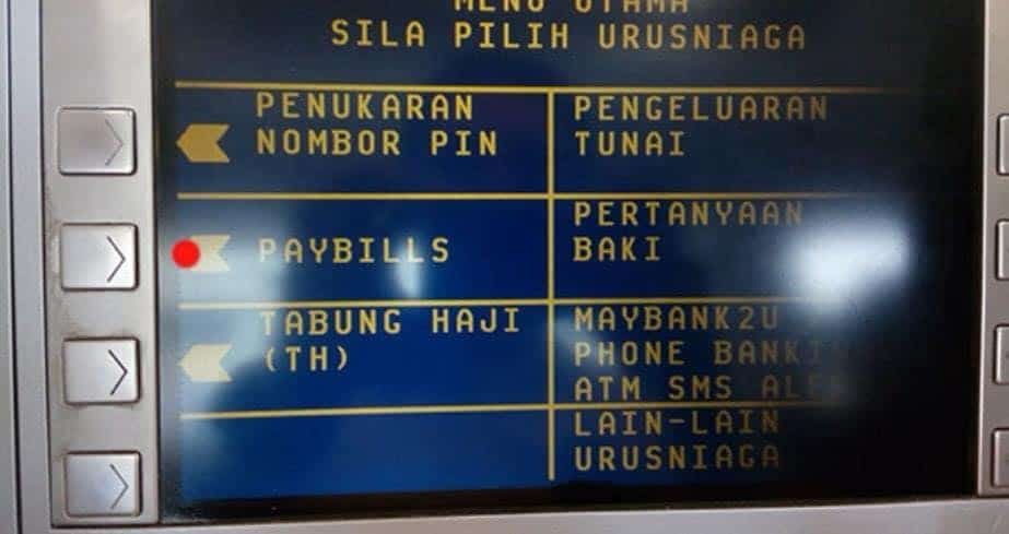 cara bayar saman di mesin atm maybank