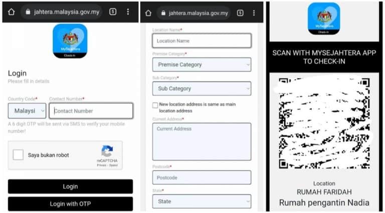 cara buat qr code mysejahtera