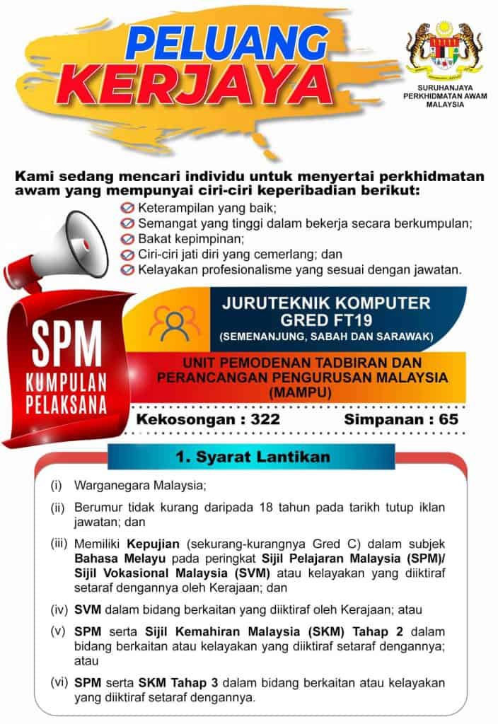 mampu jawatan kosong juruteknik komputer