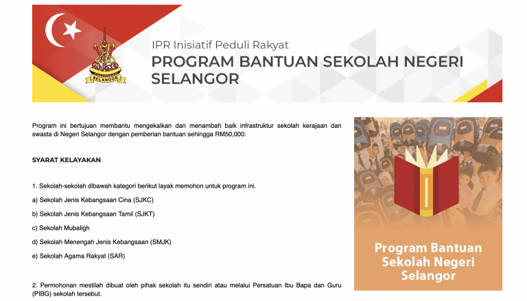 program bantuan sekolah negeri selangor