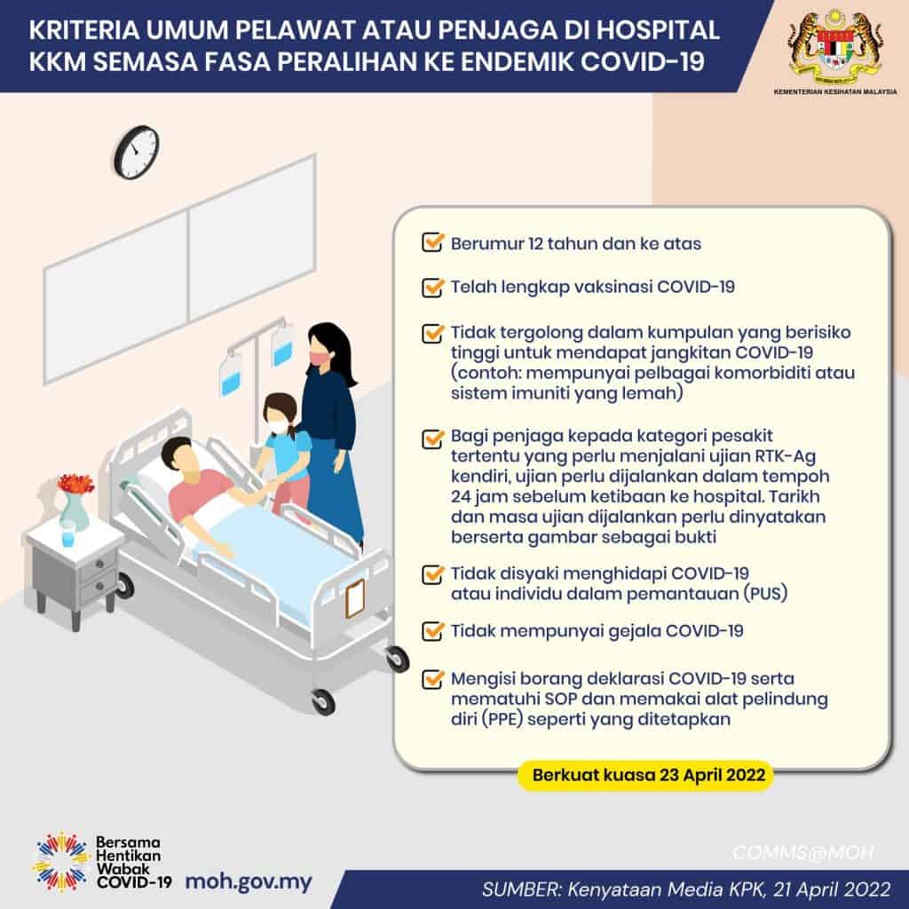 polisi syarat pelawat penjaga hospital kkm