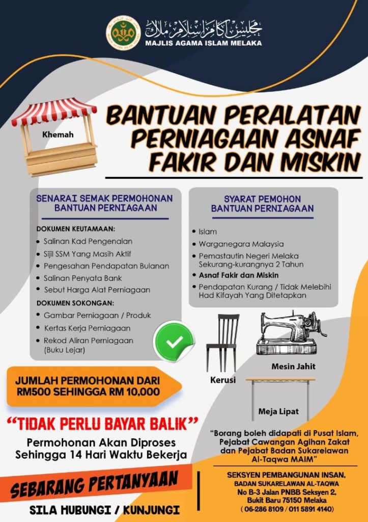 Bantuan Peralatan Perniagaan MAIM Melaka.