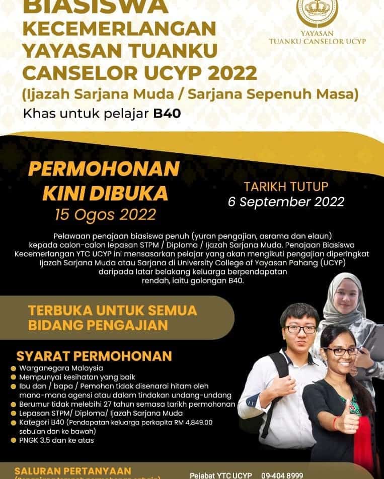 Biasiswa Kecemerlangan YTC UCYP