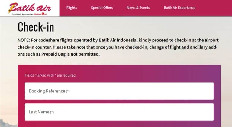 check in batik air