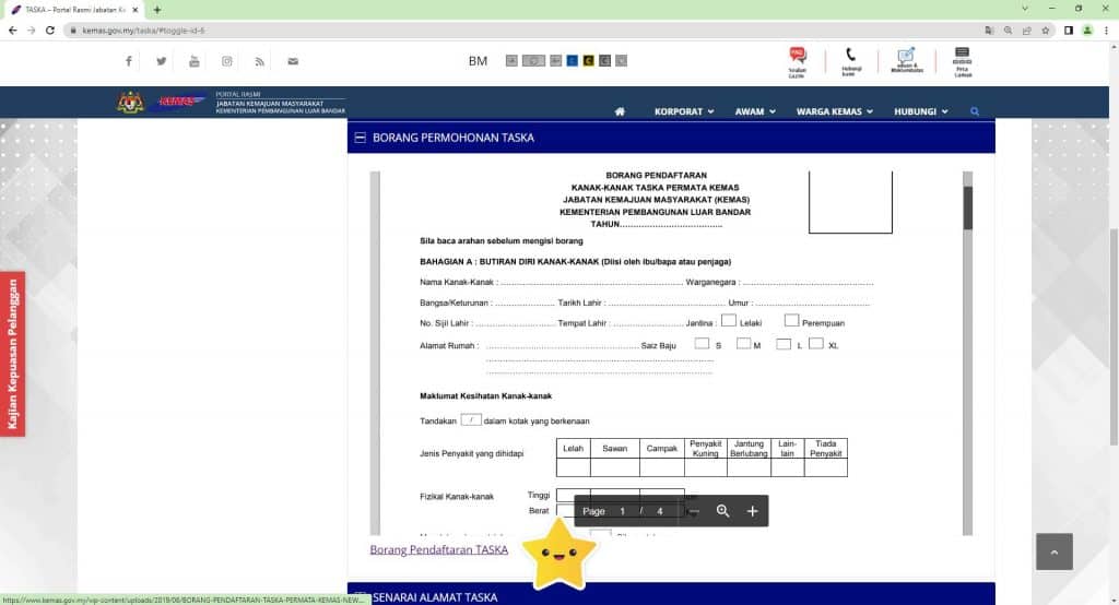 daftar tadika kemas