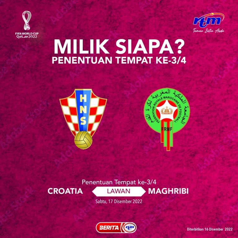 perlawanan tempat ketiga empat croatia morocco maghribi