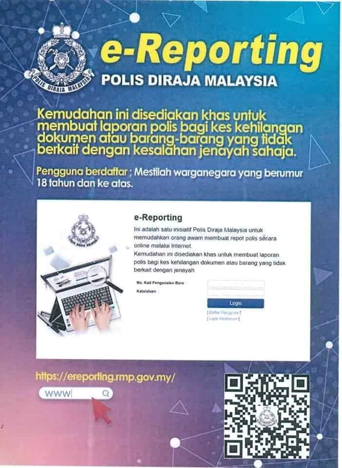 e-reporting pdrm ereporting repot polis online