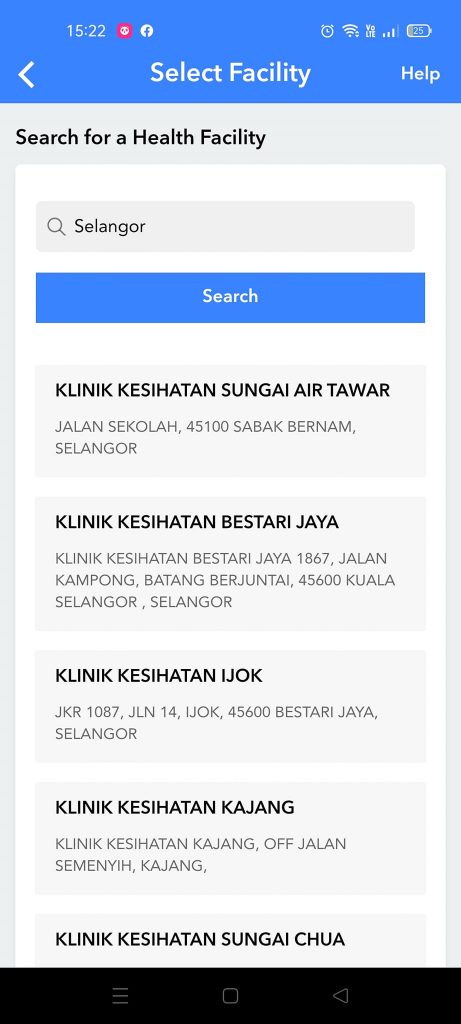 temujanji klinik kesihatan mysejahtera