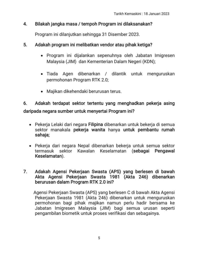 Rtk 2.0 rekalibrasi tenaga kerja 2023