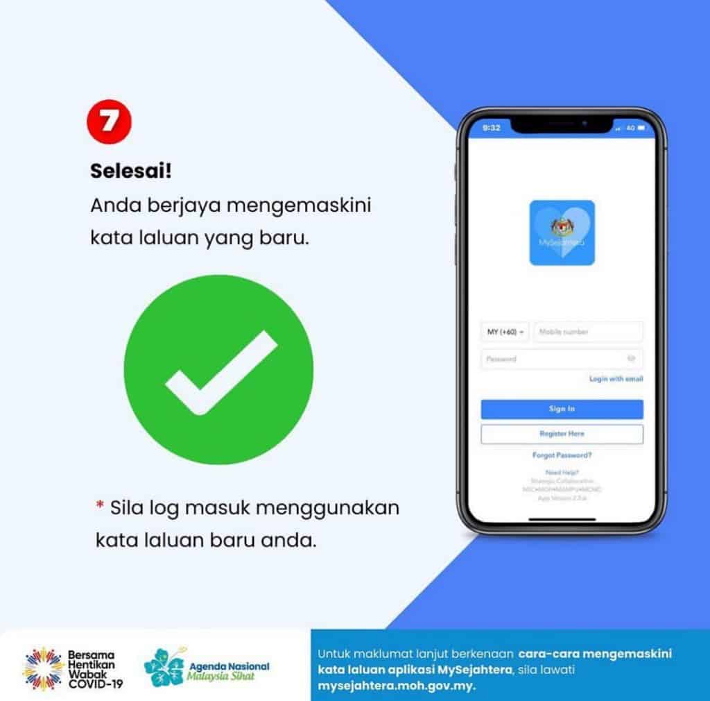 lupa kata laluan mysejahtera password