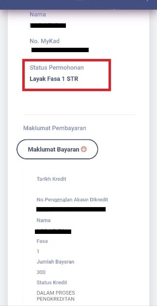 status str layak fasa 1 semakan