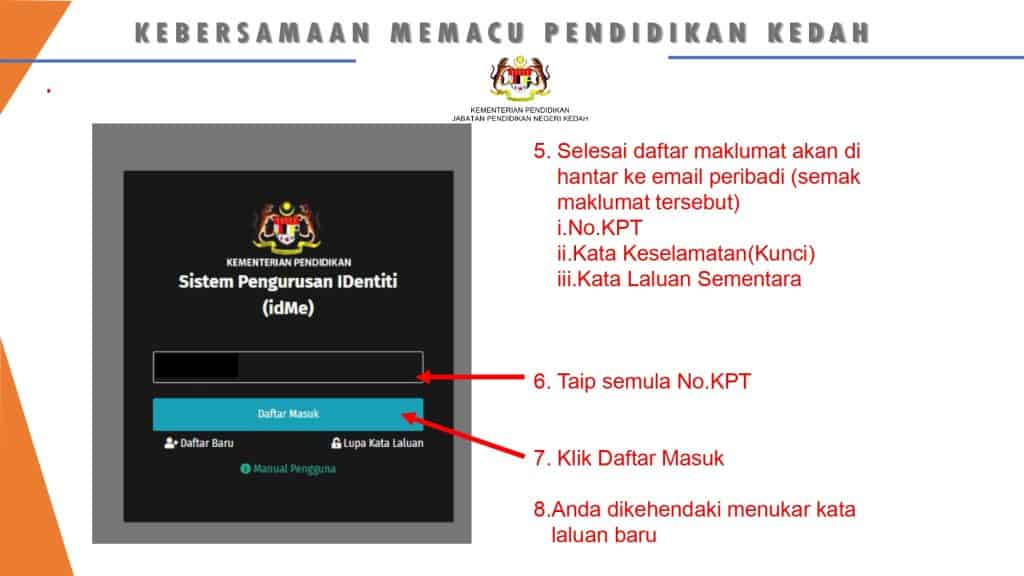 pendaftaran tahun 1 ONLINE IDME KPM