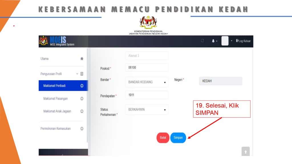 pendaftaran tahun 1 ONLINE IDME KPM