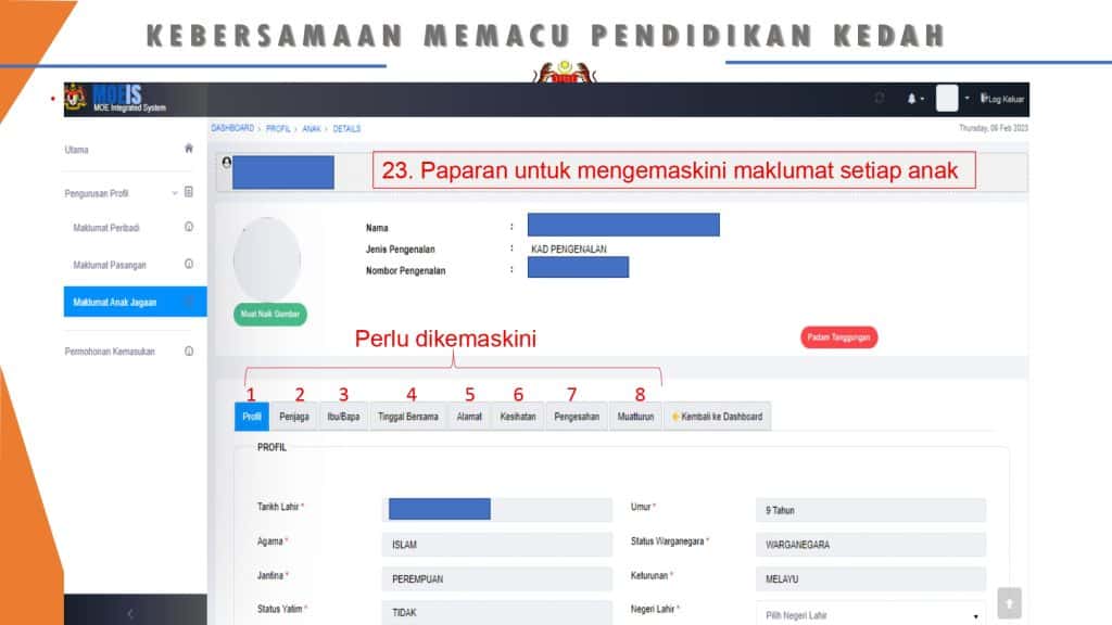 pendaftaran tahun 1 ONLINE IDME KPM