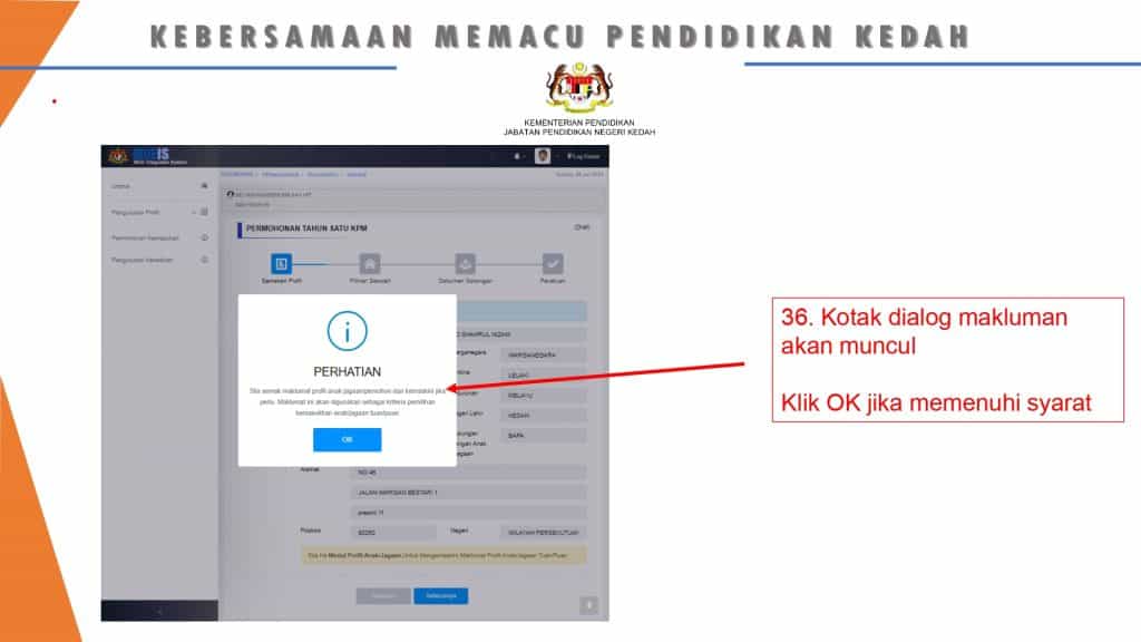 pendaftaran tahun 1 ONLINE IDME KPM