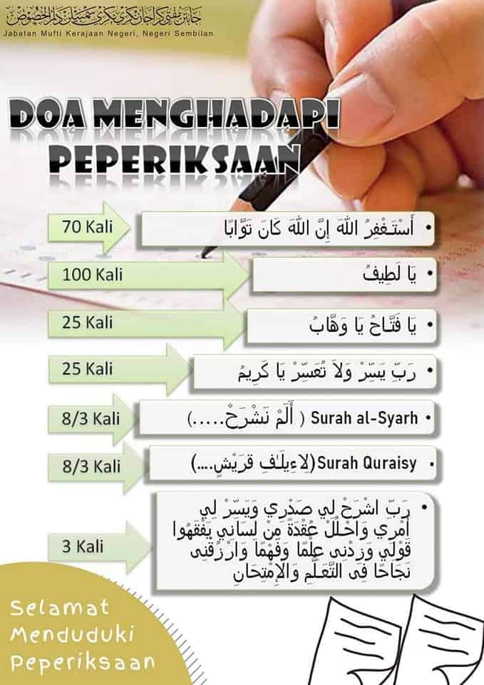 doa peperiksaan spm