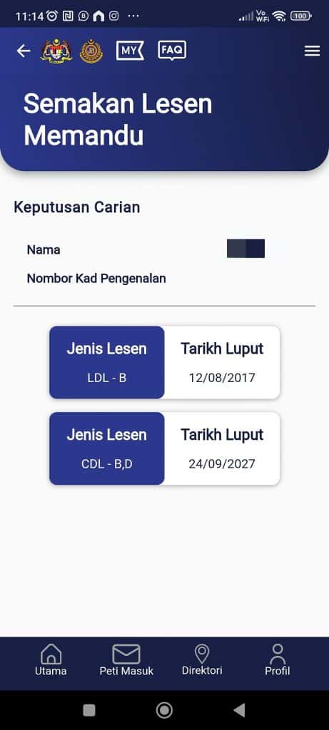 semakan lesen memandu myjpj