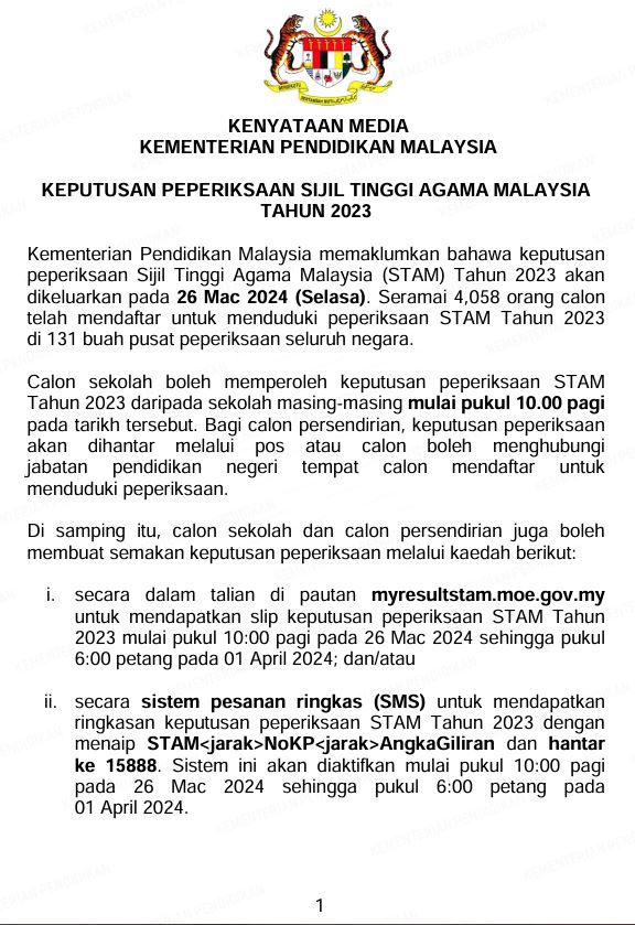 keputusan stam 2023 2024