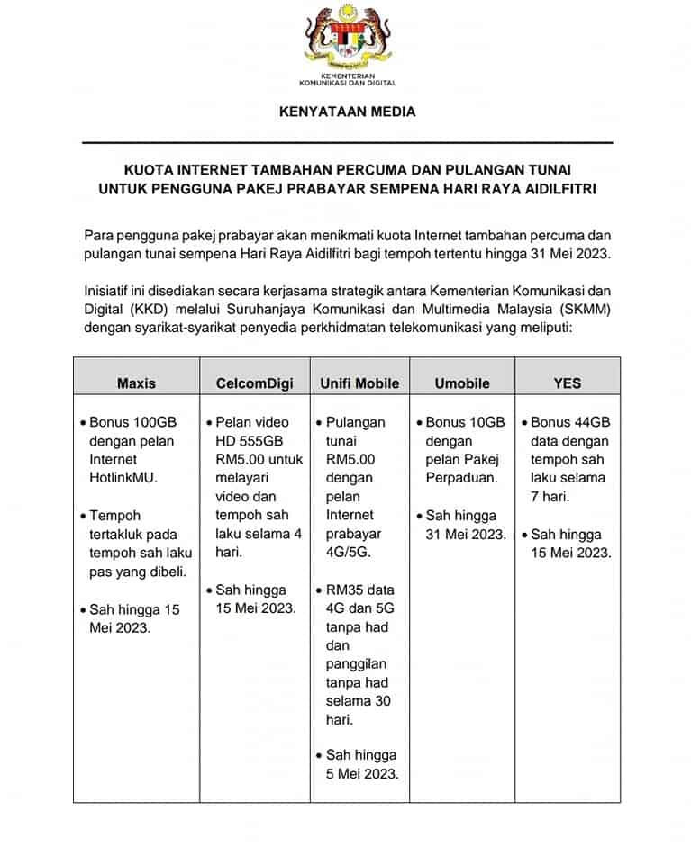 internet percuma raya 2023