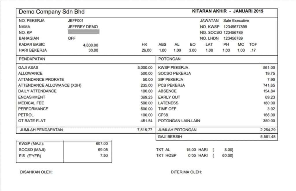 contoh payslip