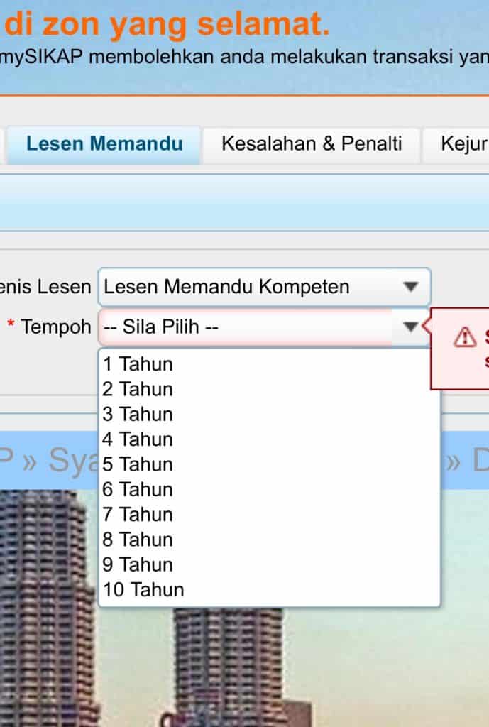 renew lesen memandu online