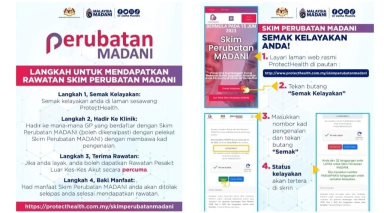 skim perubatan madani semakan kelayakan senarai klinik