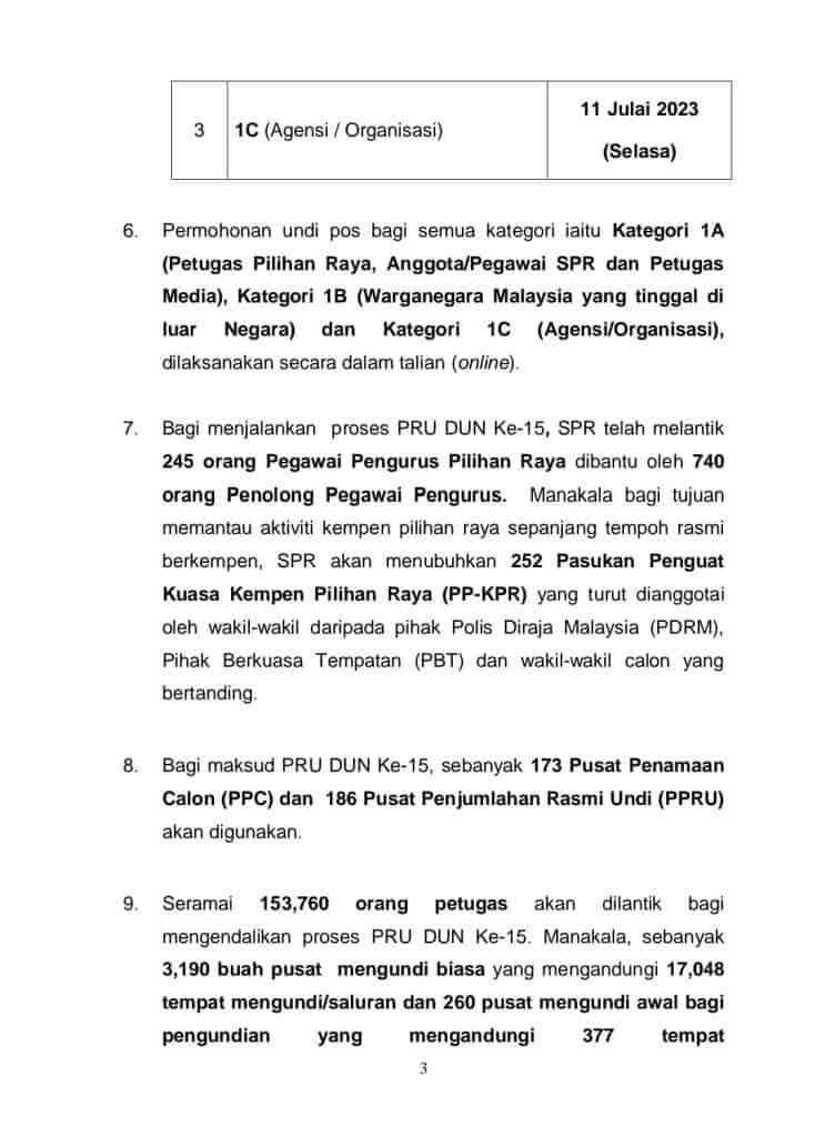 semakan pusat mengundi tempat PRN 2023