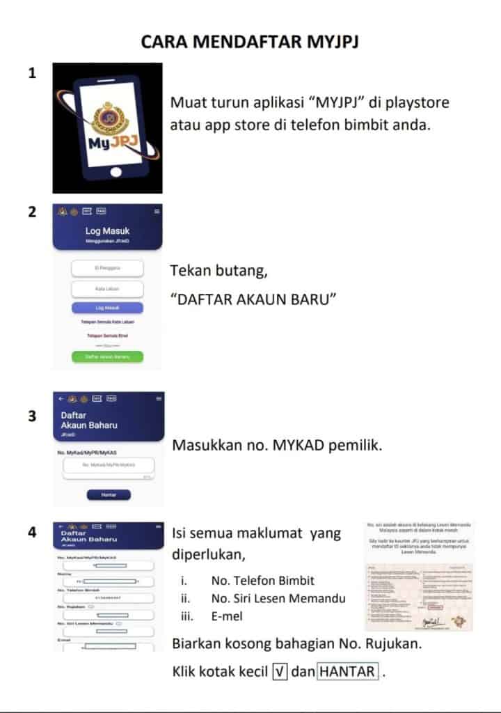 ROADTAX JPJ daftar myjpj digital