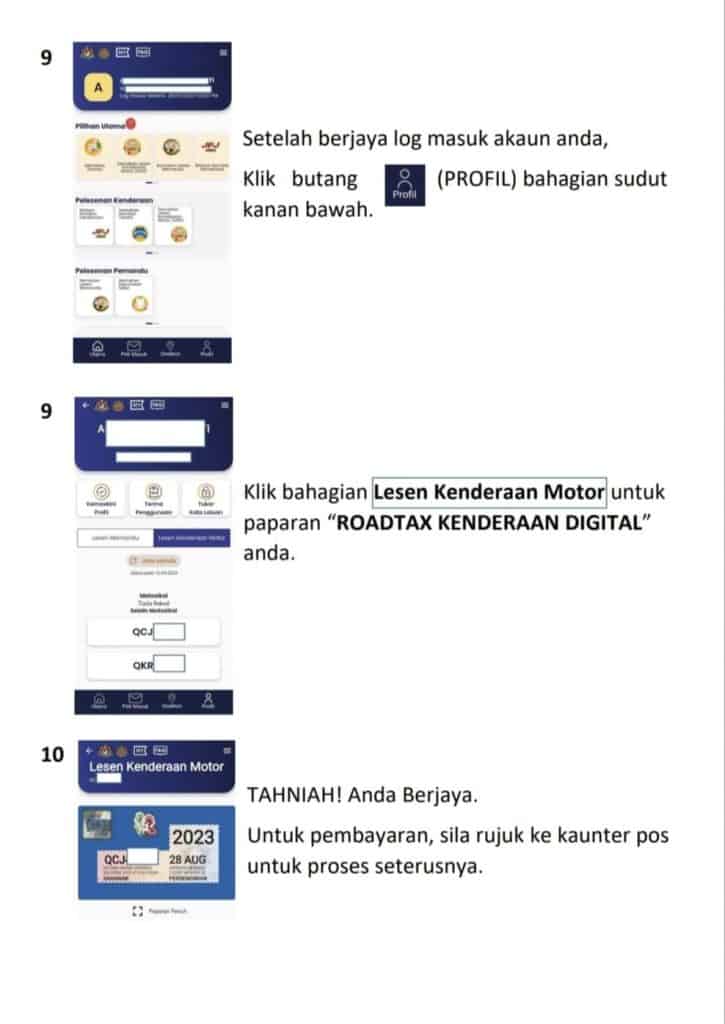 ROADTAX JPJ daftar myjpj digital