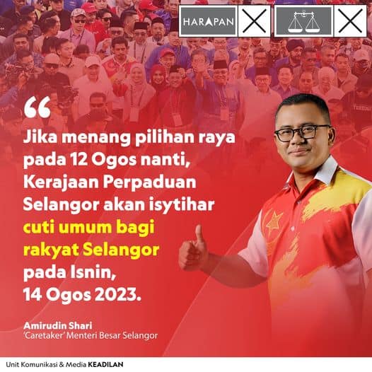 Hari Kelepasan Am (cuti peristiwa) sempena Pilihan Raya DUN (PRN 2023) Selangor, Pulau Pinang, Negeri Sembilan, Kedah, Kelantan & Terengganu