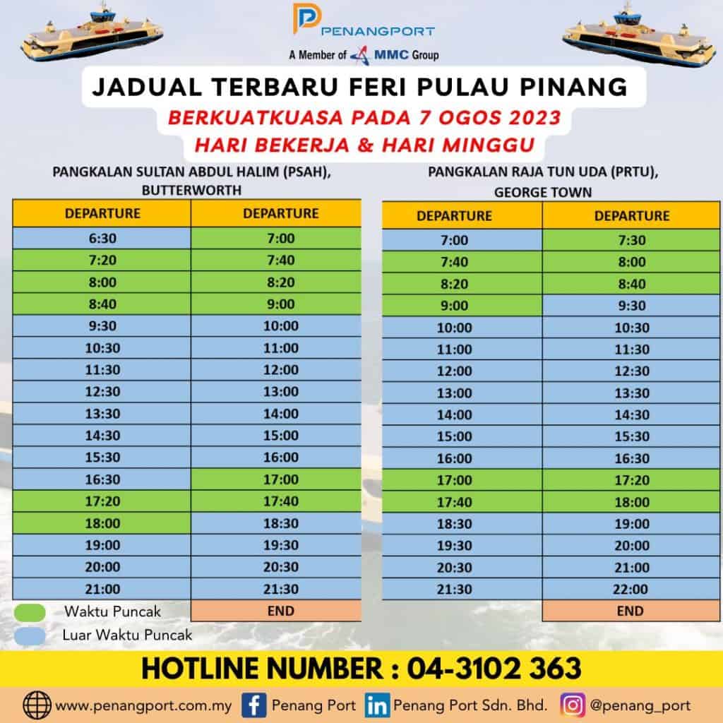 Jadual Feri Pulau Pinang