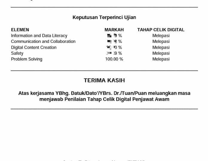 Semua penjawat awam Kementerian Pendidikan Malaysia WAJIB melaksanakan penilaian Celik Digital ini selewat-lewatnya sebelum 31 OGOS 2023.