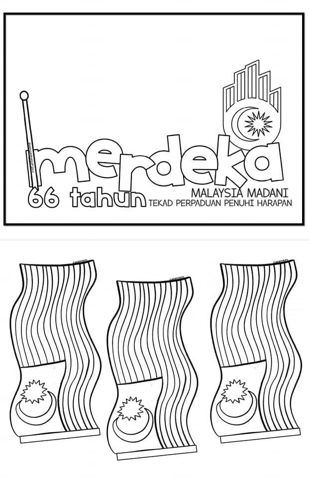 poster mewarna merdeka