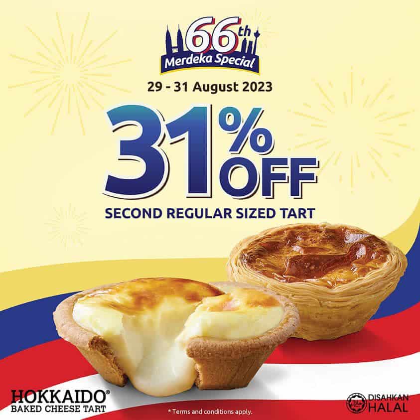 promosi merdeka 2023 hokkaido baked cheese tart