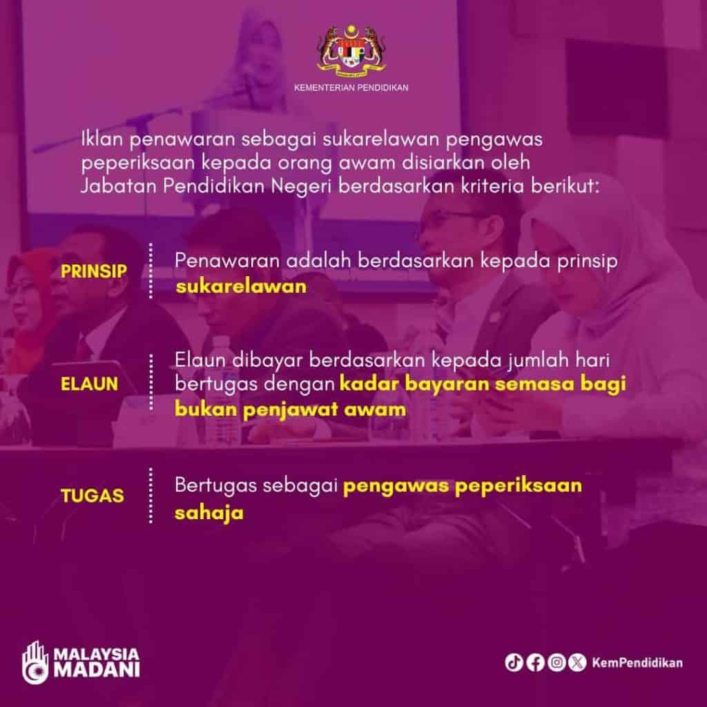 Permohonan pengawas peperiksaan spm 2023