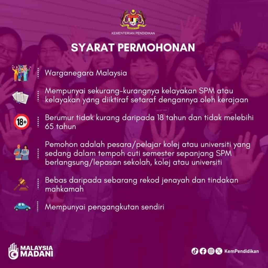 Permohonan pengawas peperiksaan spm 2023