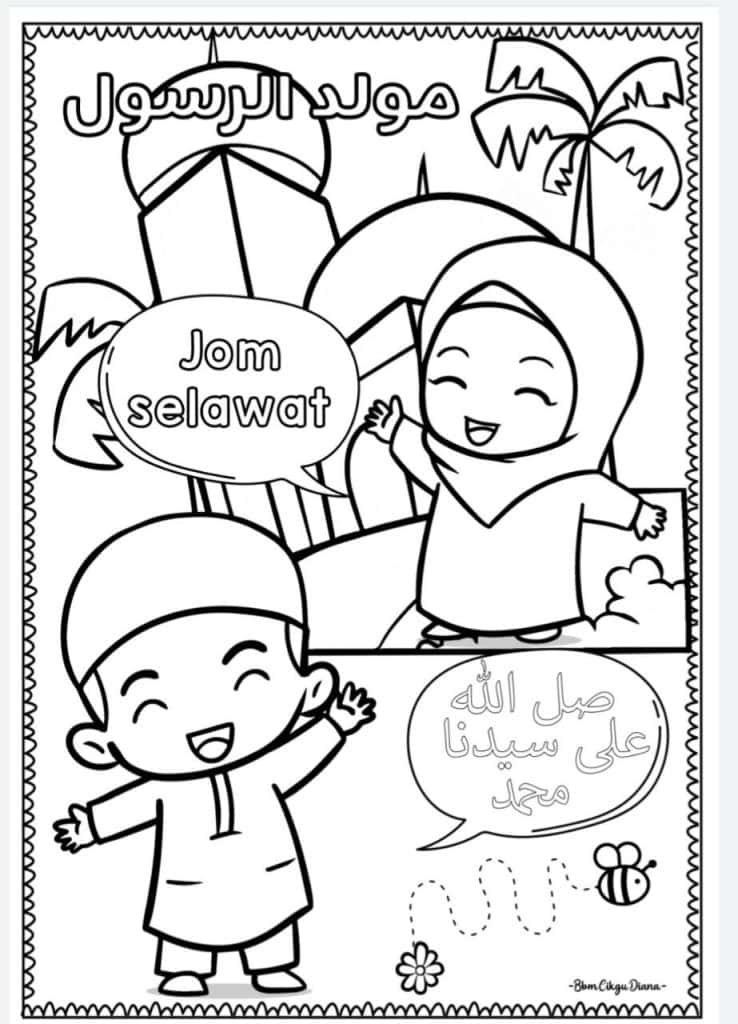 poster mewarna maulid nabi