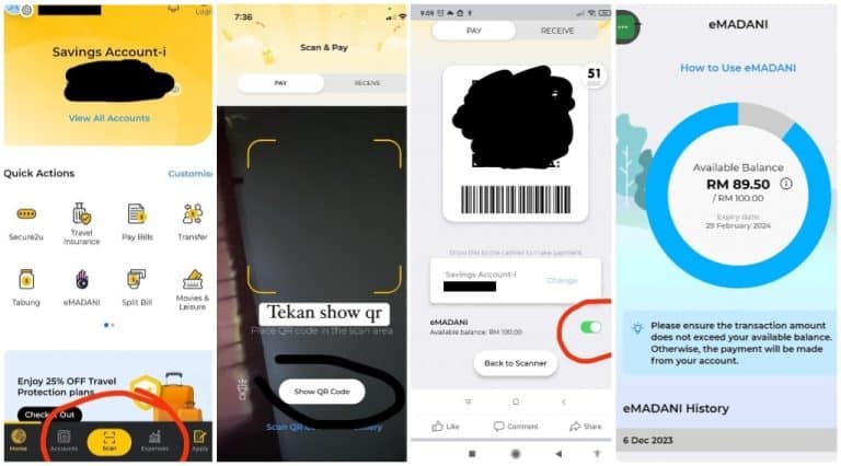 cara guna mae emadani scan ewallet