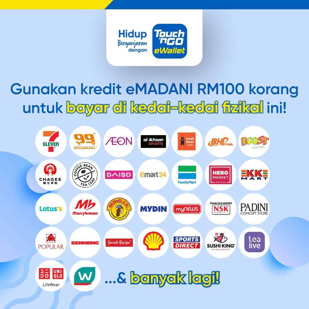 etunai rm100 emadani ewallet cara tebus