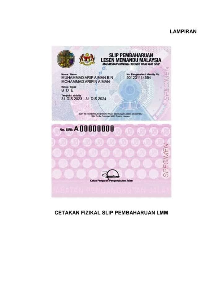 lesen memandu digital slip pembaharuan renew jpj